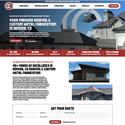 HVAC contractor website design example