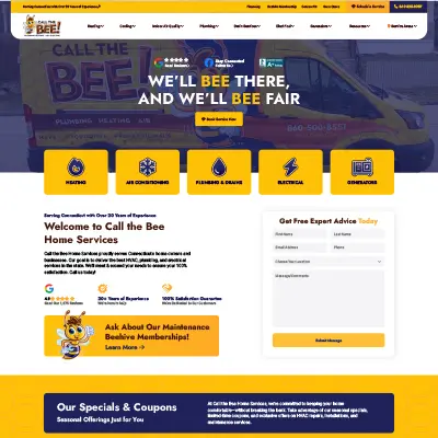 Plumbing company website design example