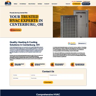 Home services website design example